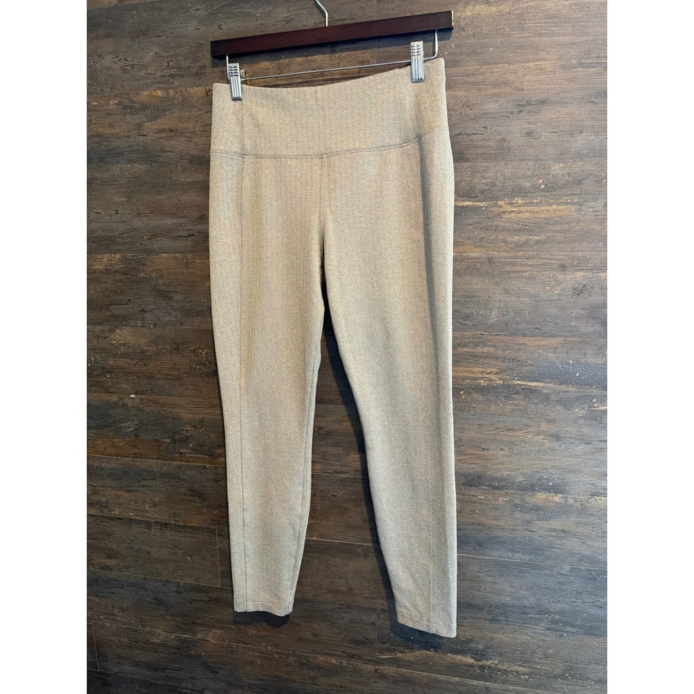 Athleta Delancey Herringbone Tight Tan White Leggings 487663 Womens Medium M
